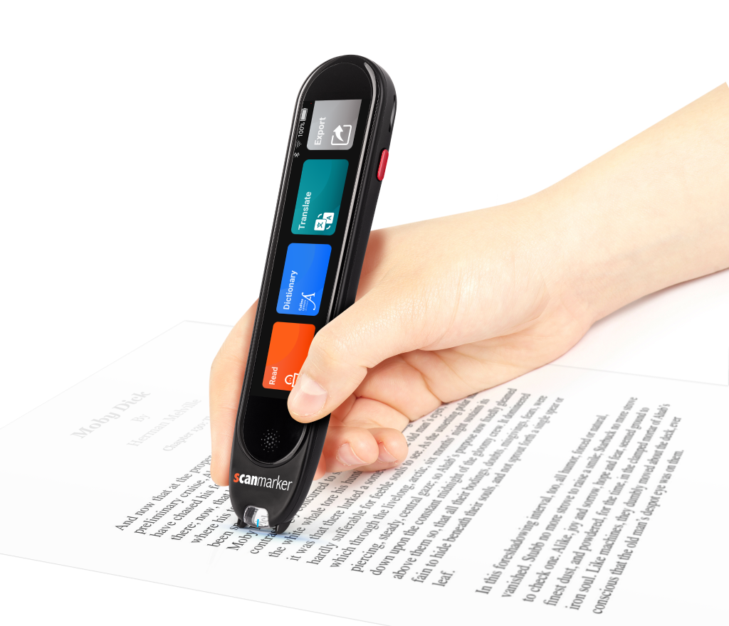 Smart pen scanning text on a printed document page
