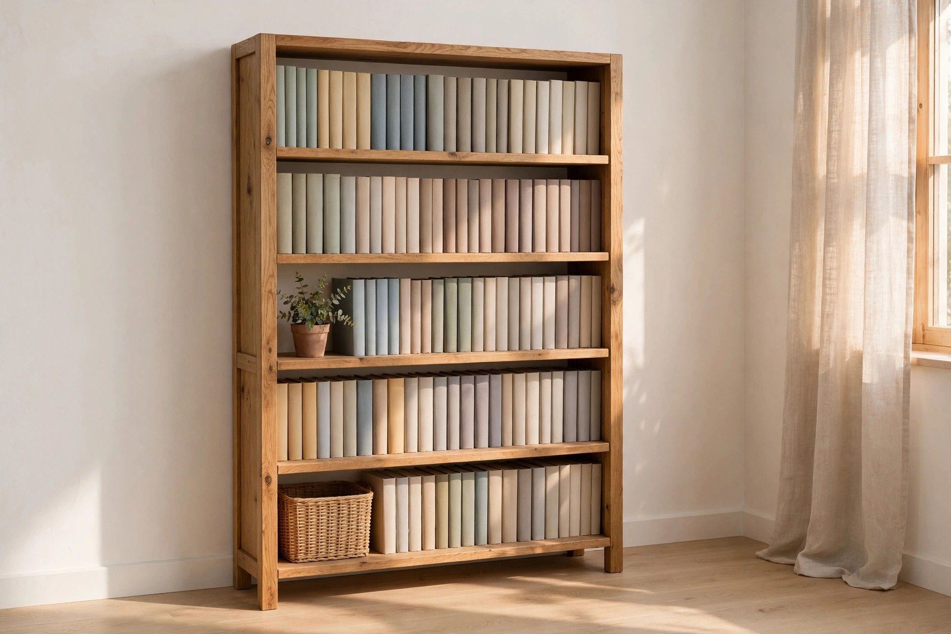 Wooden bookshelf with hardcover books in a bright reading corner - Breakneck book review