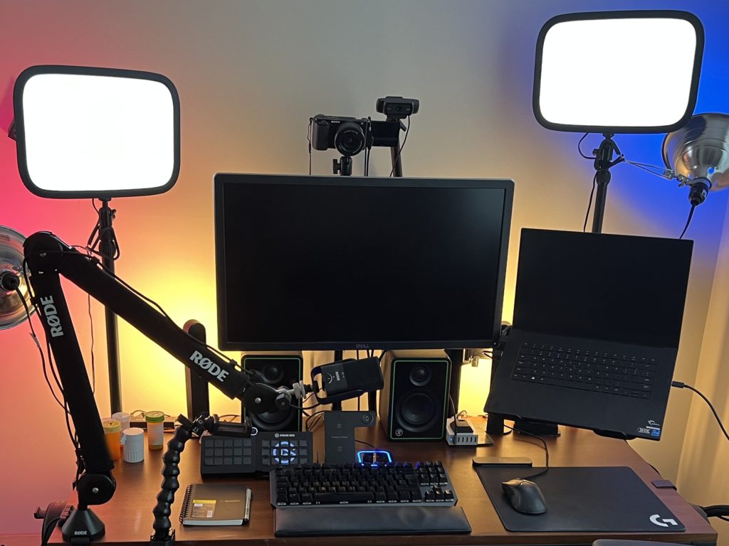 Content creator live streaming setup