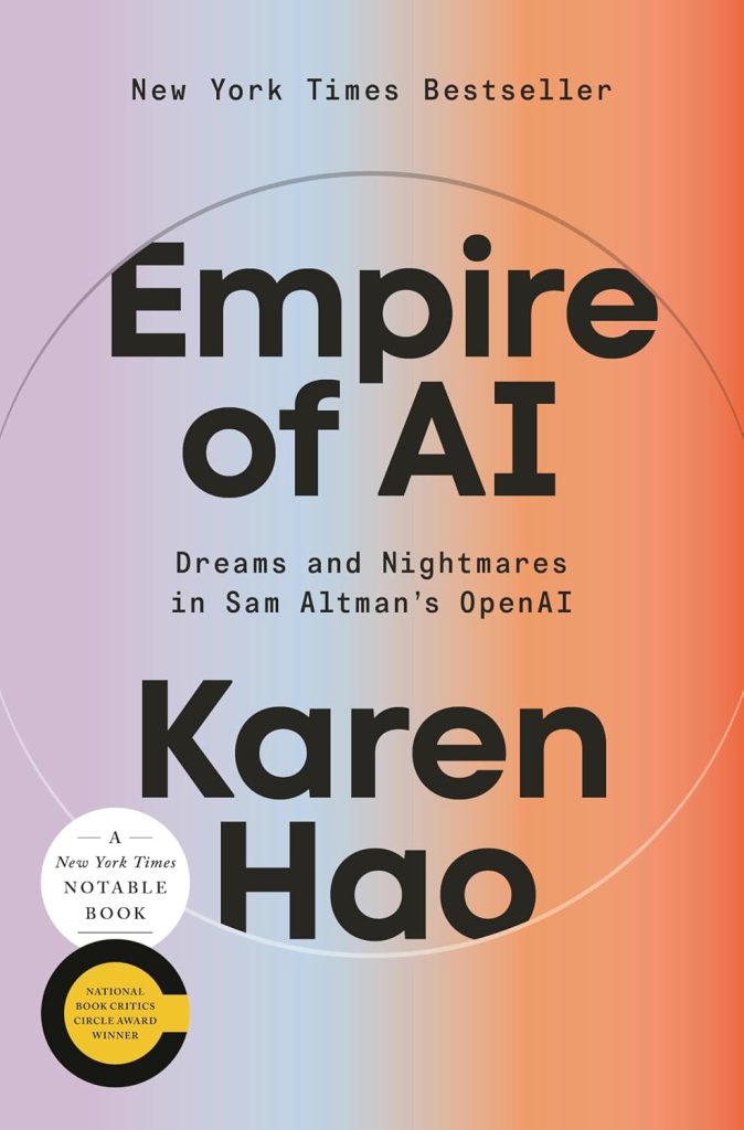 Empire of AI by Karen Hao book cover, inside story of OpenAI and Sam Altman book review
