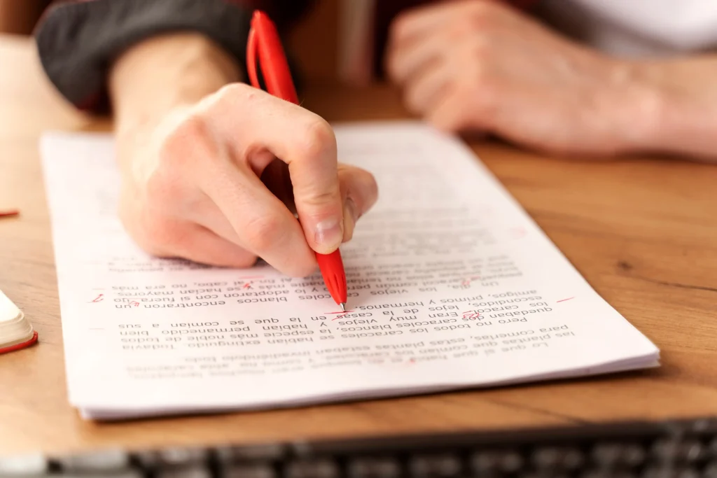 Proofreading printed text with a pen