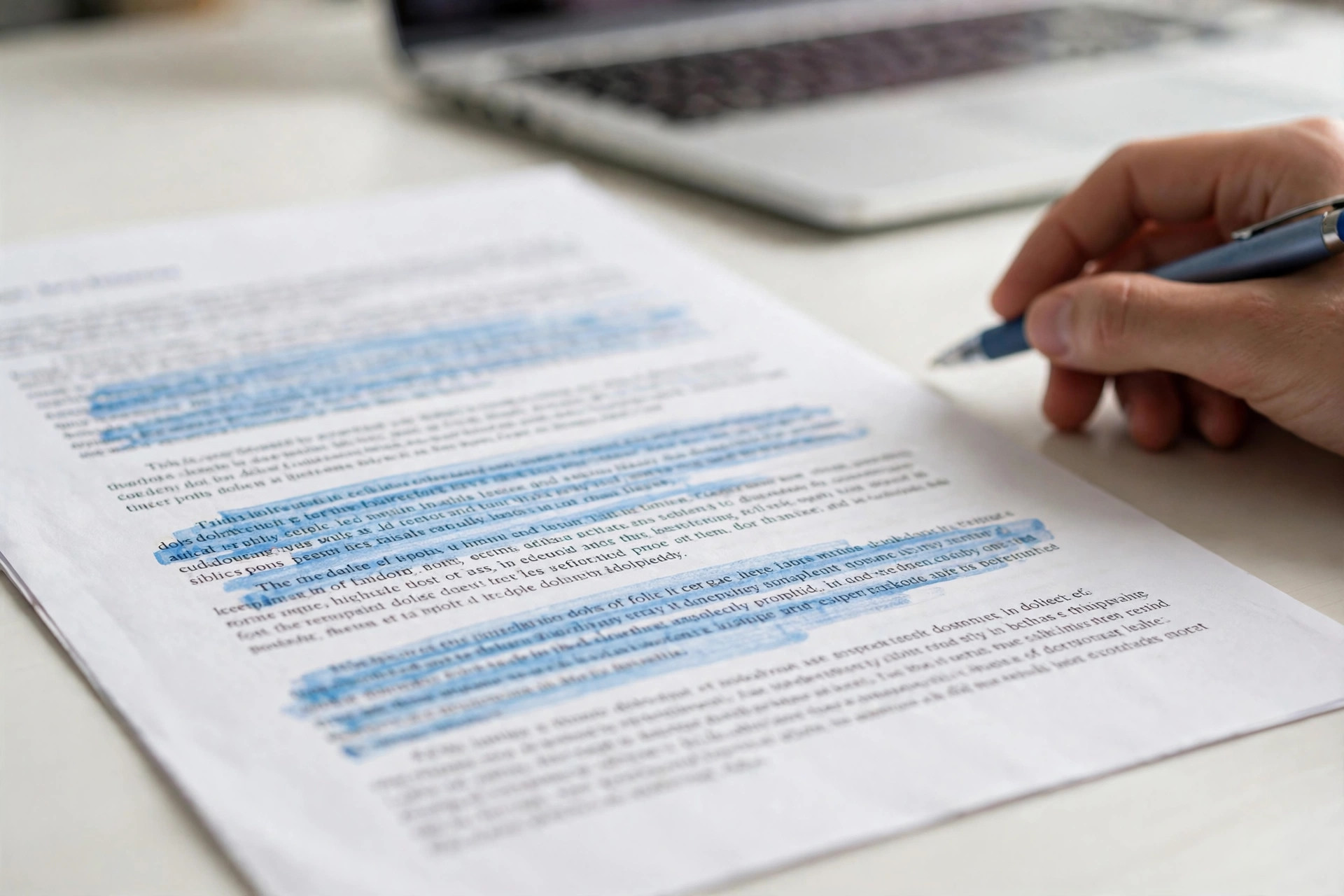 Turnitin AI report with highlighted sentences on a printed student essay