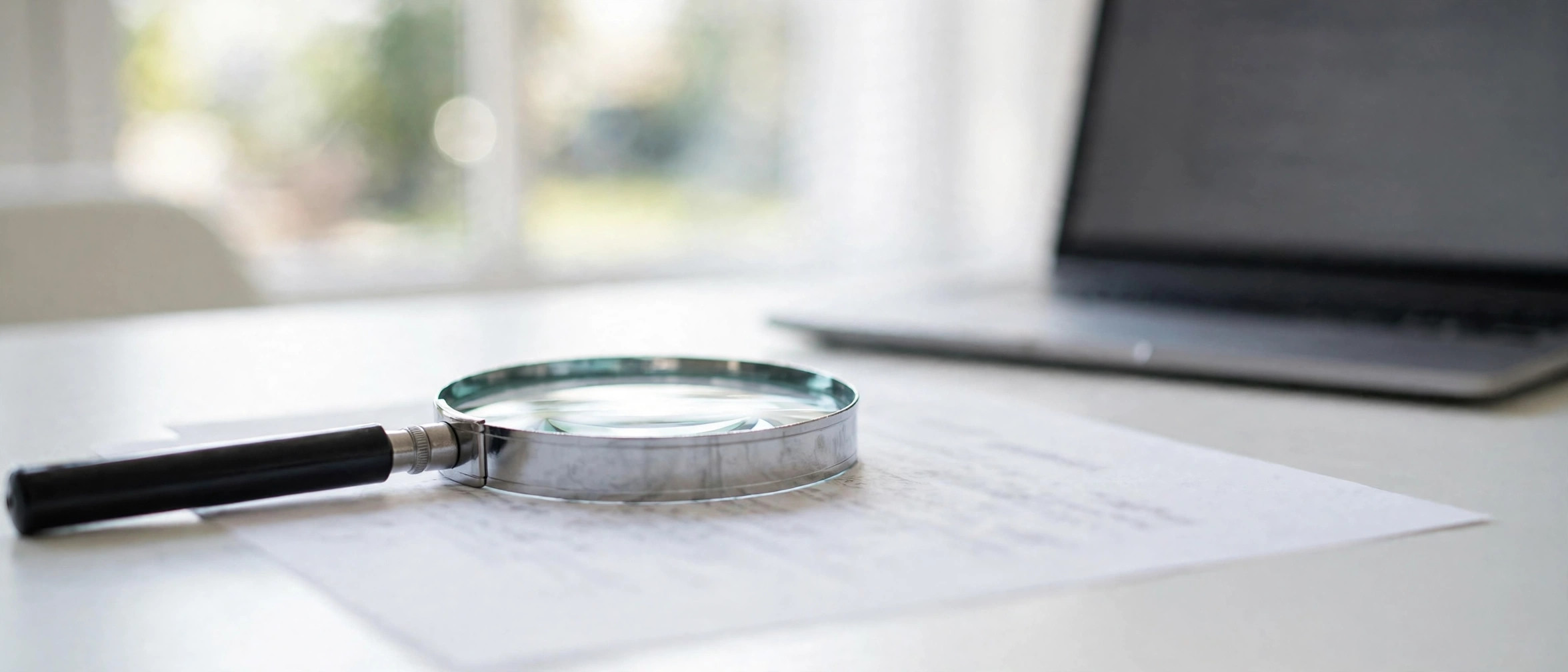 Turnitin vs Originality.ai comparison: magnifying glass examining a printed document for AI content detection in 2026